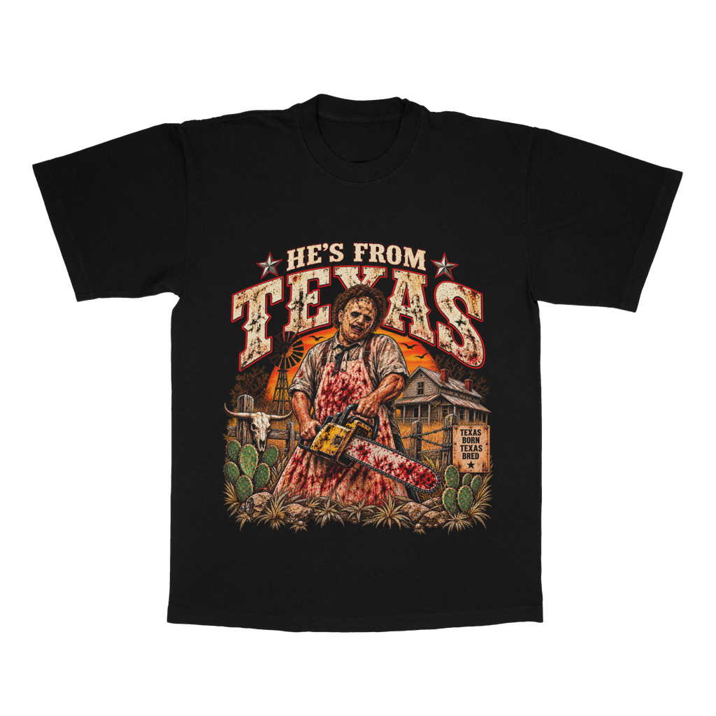 He's From Texas adult tee