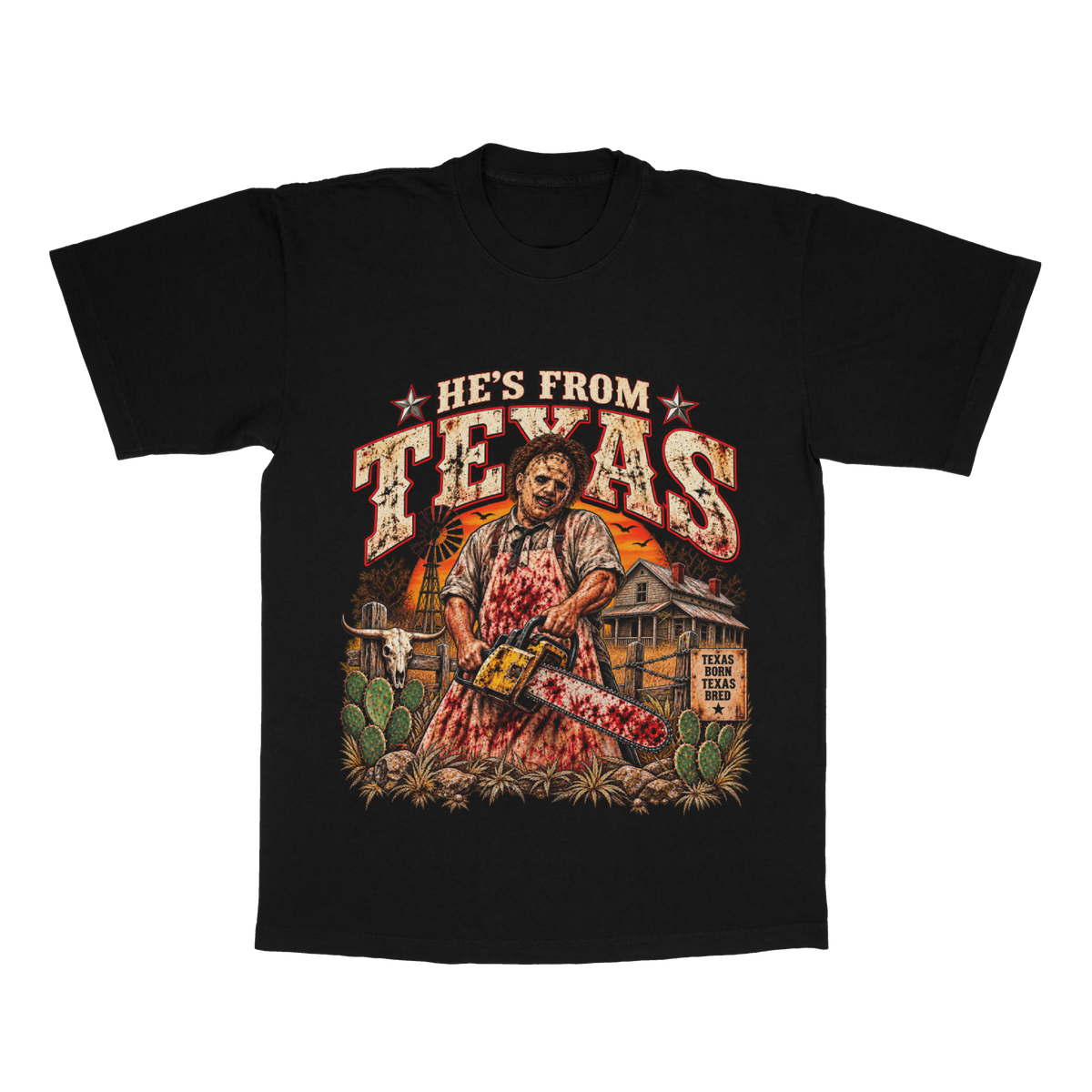 He's From Texas adult tee