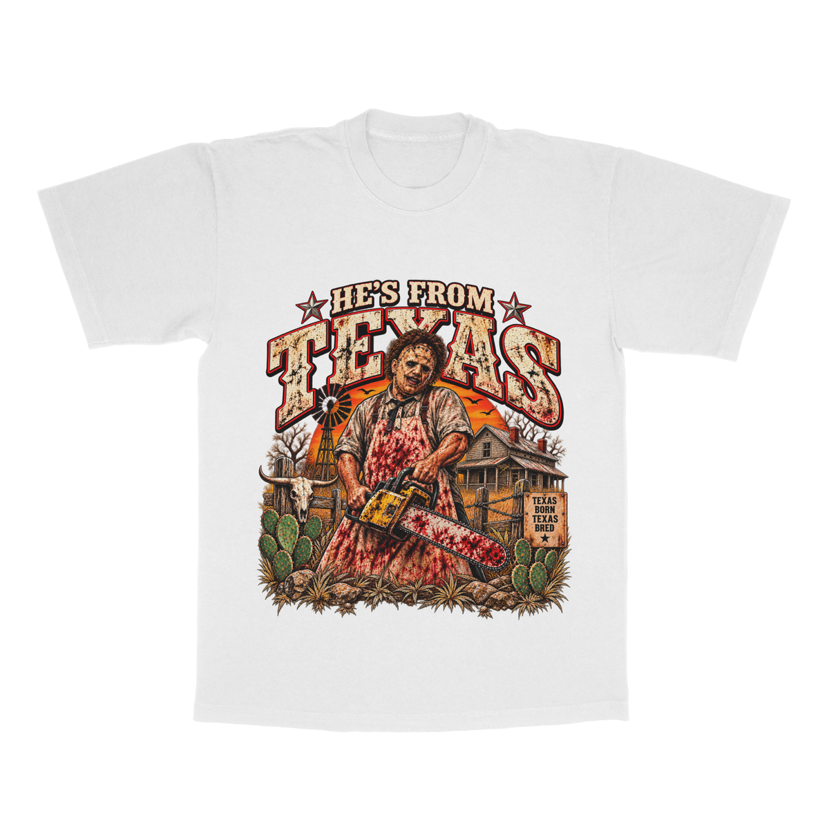 He's From Texas adult tee