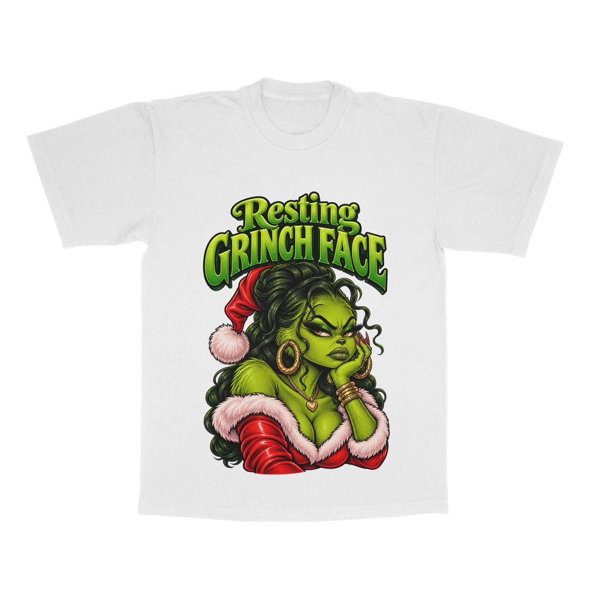 Resting Grinch Face adult tee