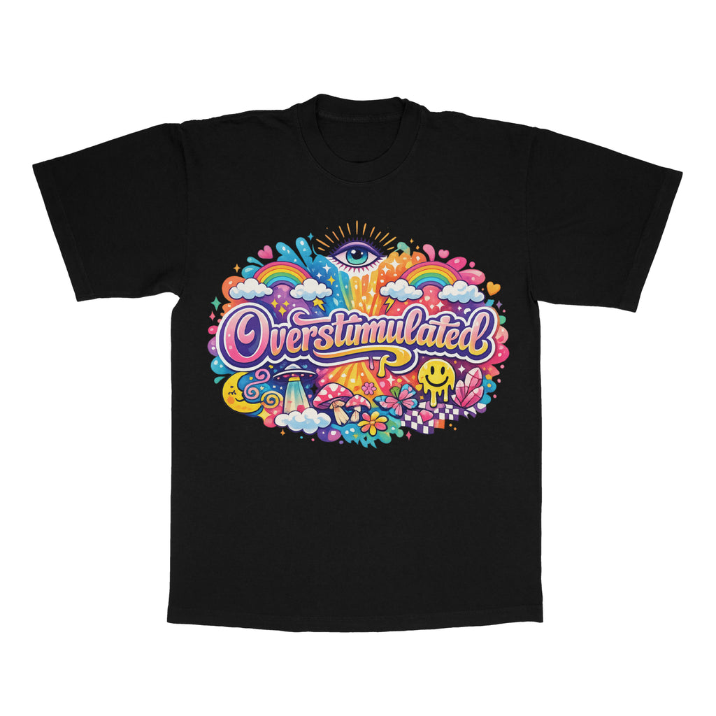 Overstimulated adult tee
