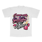 I Come With Good Vibes And A Lighter adult tee