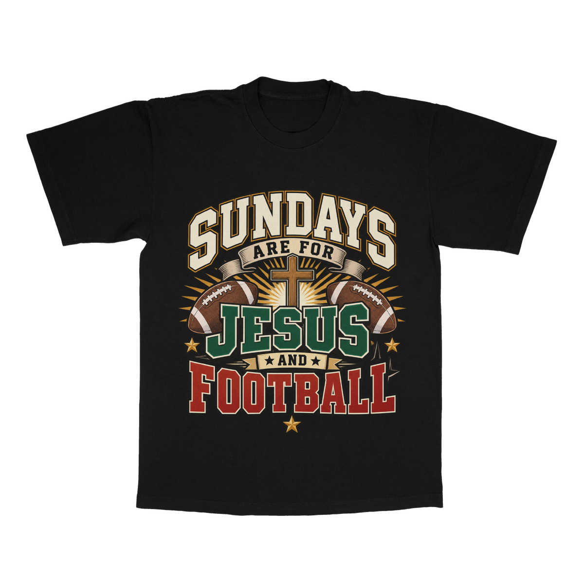 Sundays Are For Jesus And Football adult tee