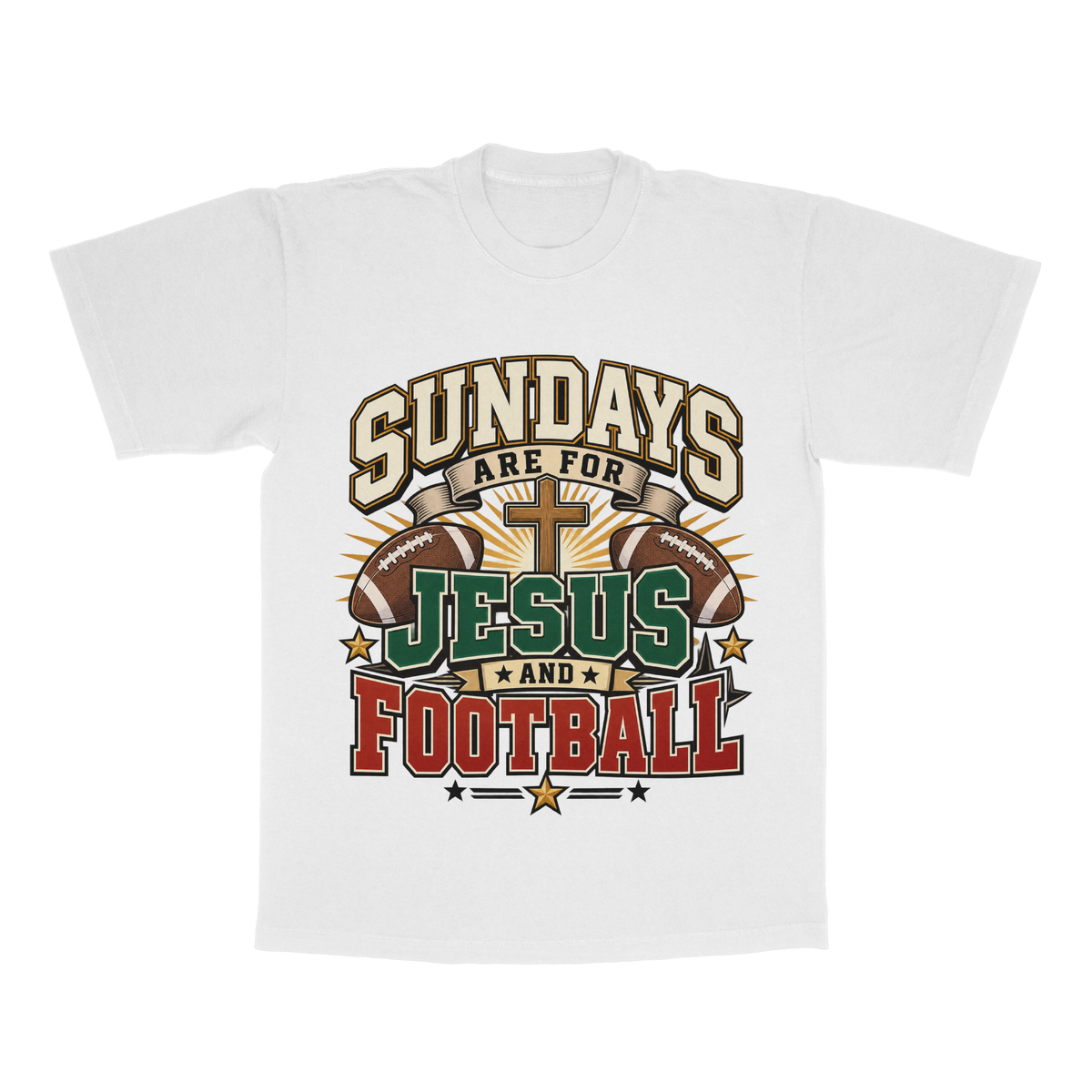 Sundays Are For Jesus And Football adult tee