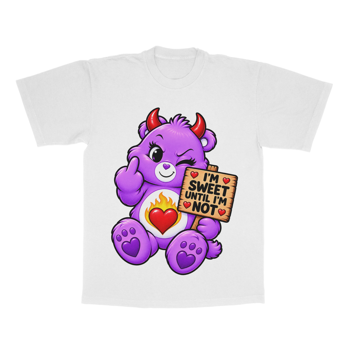 Too Cute To Care Bears adult tee