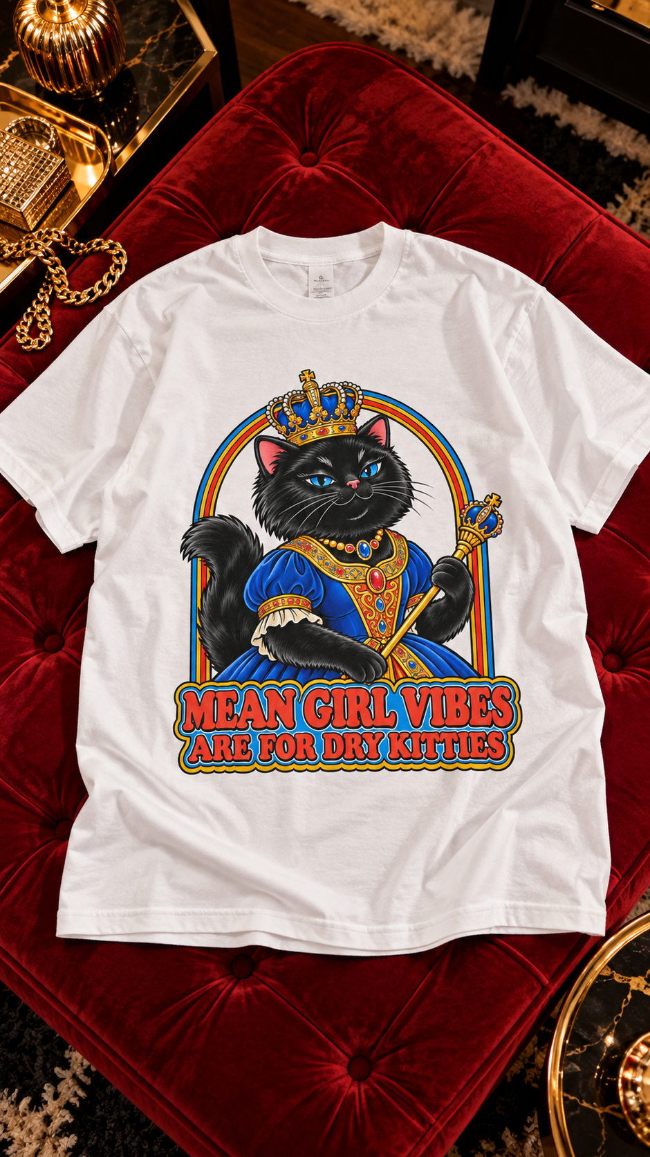 Mean Girl Vibes Are For Dry Kitties adult tee