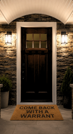 Come Back With A Warrant doormat