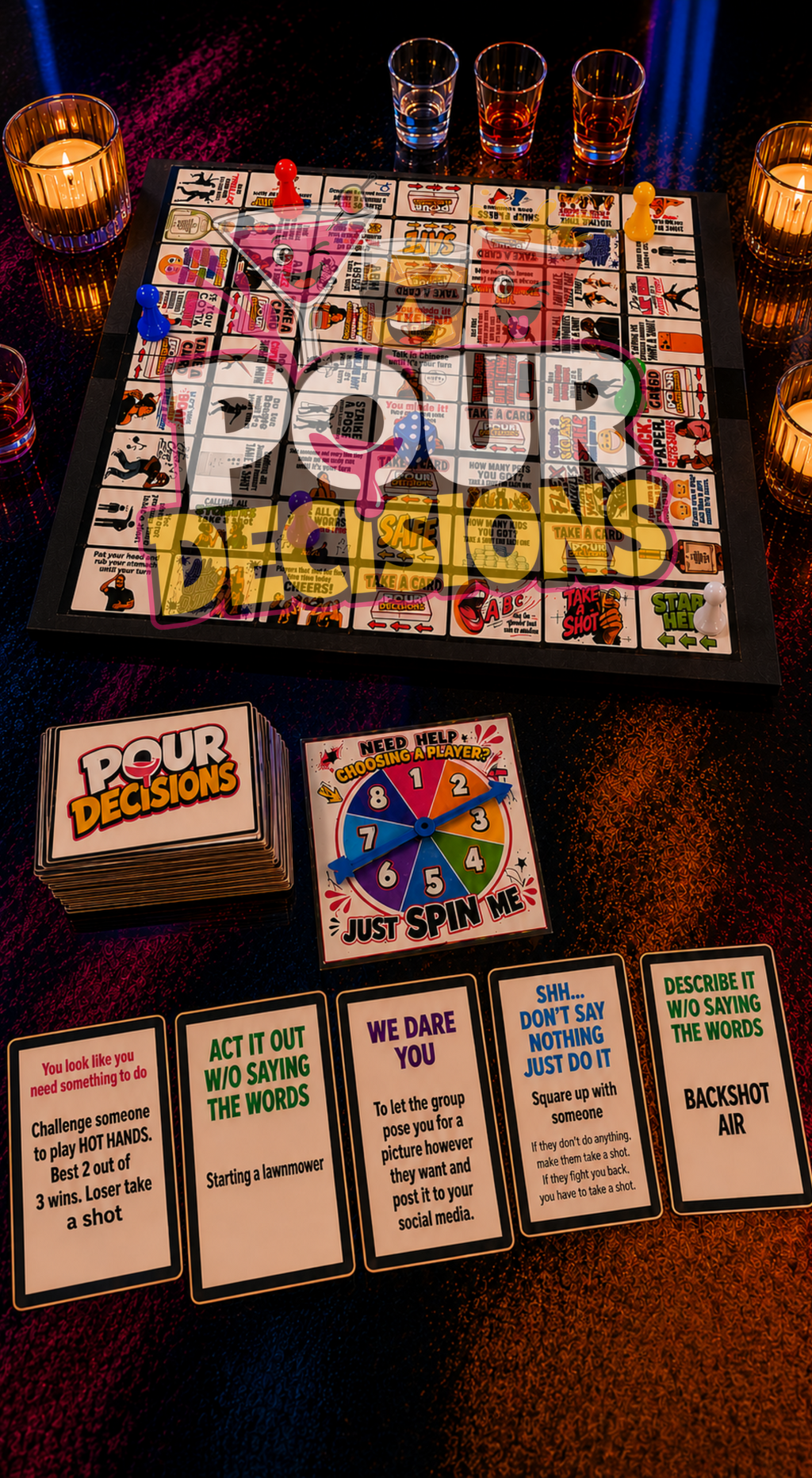 Pour Decisions™ adult drinking board game