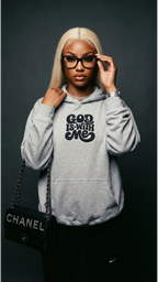 God Is With Me embroidered adult hoodie