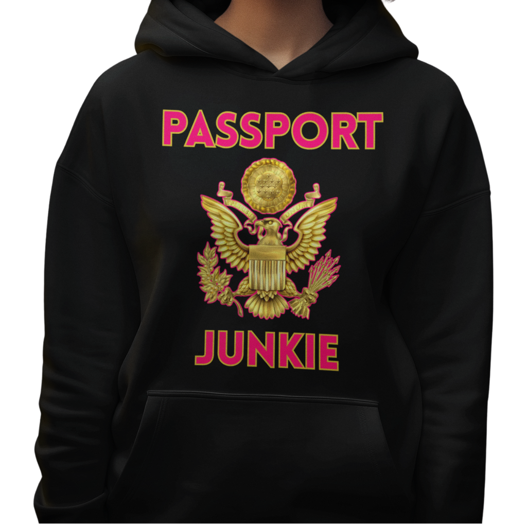 Passport Junkie adult hoodie