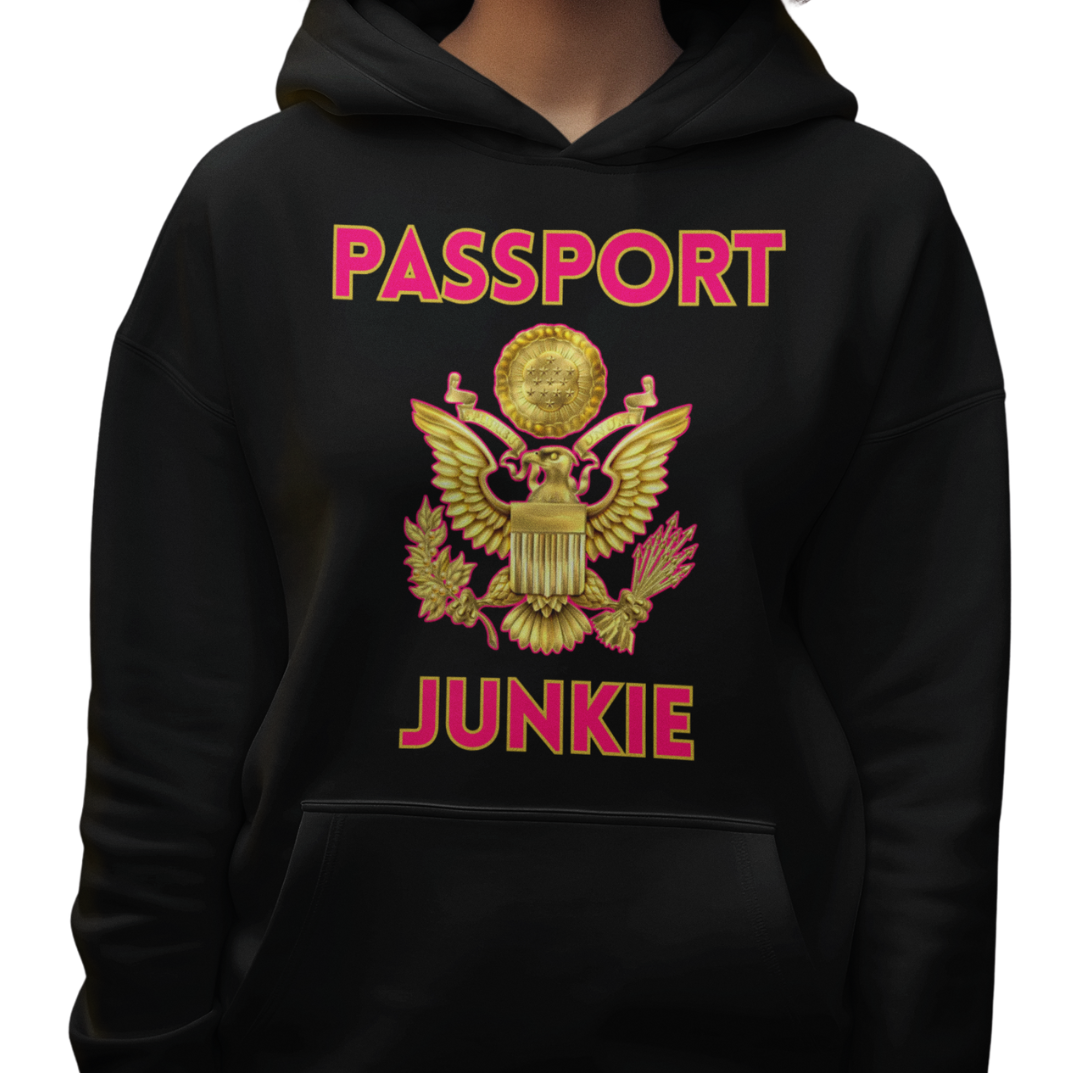 Passport Junkie adult hoodie