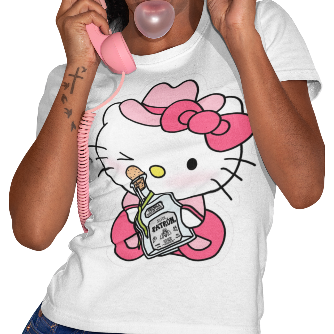Drunk Kitty adult t-shirt