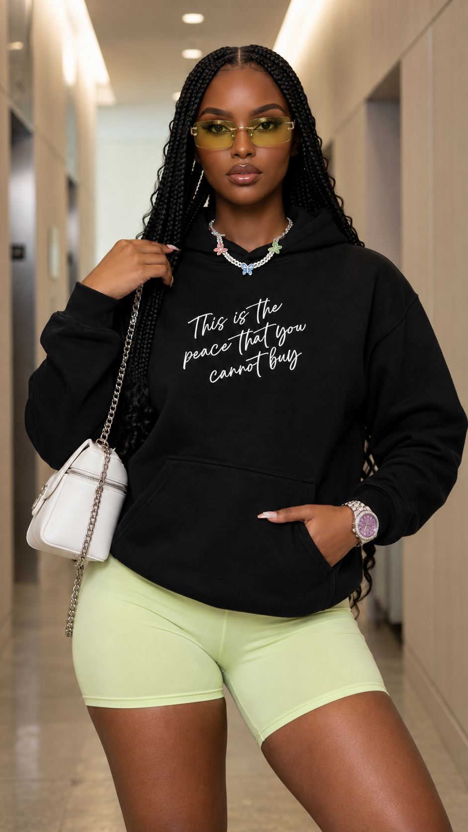This Is The Peace That You Cannot Buy embroidered adult hoodie