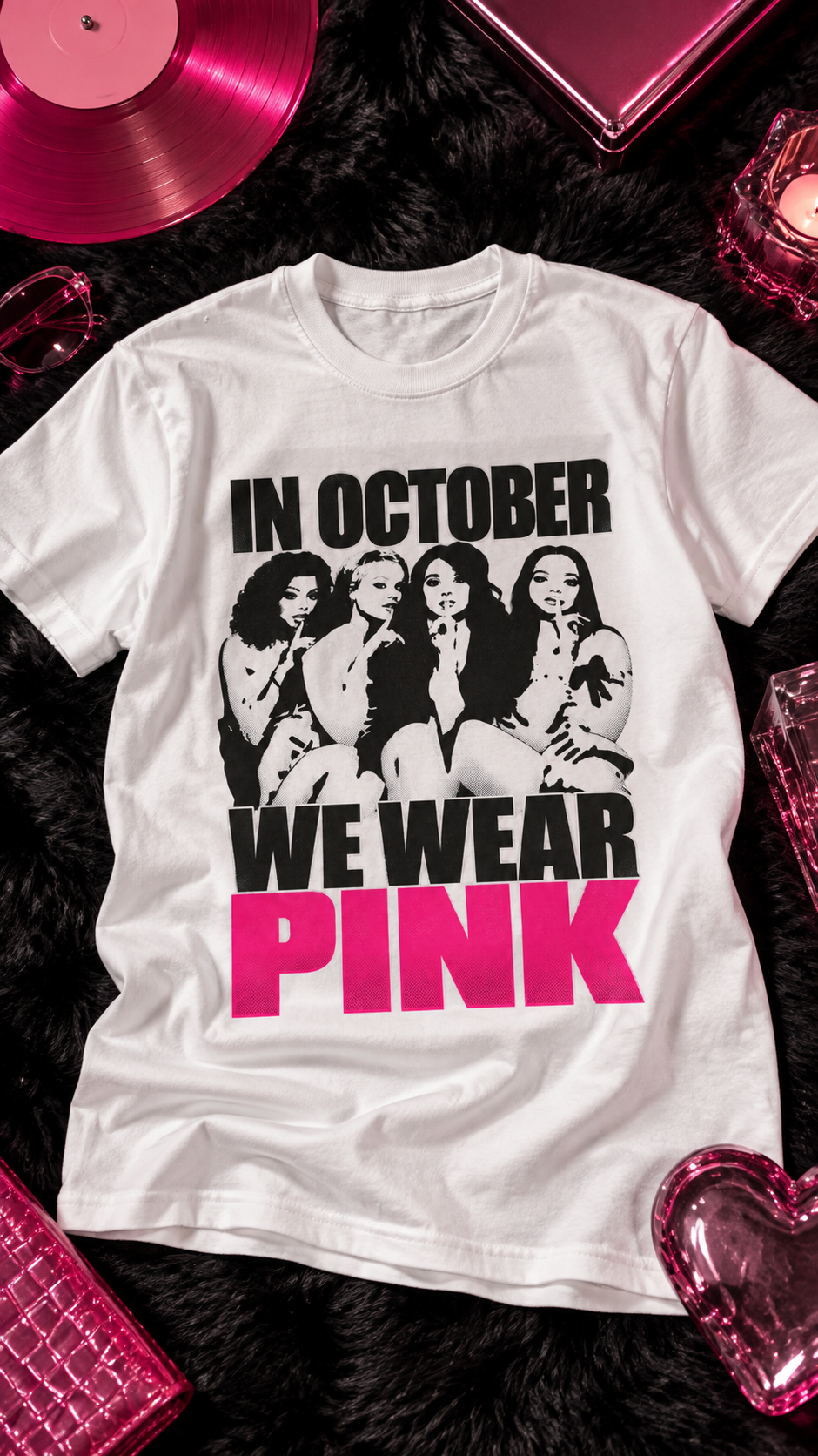 In October We Wear PINK adult tee