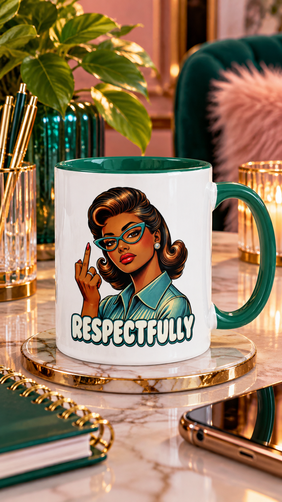 FU Respectfully glossy mug