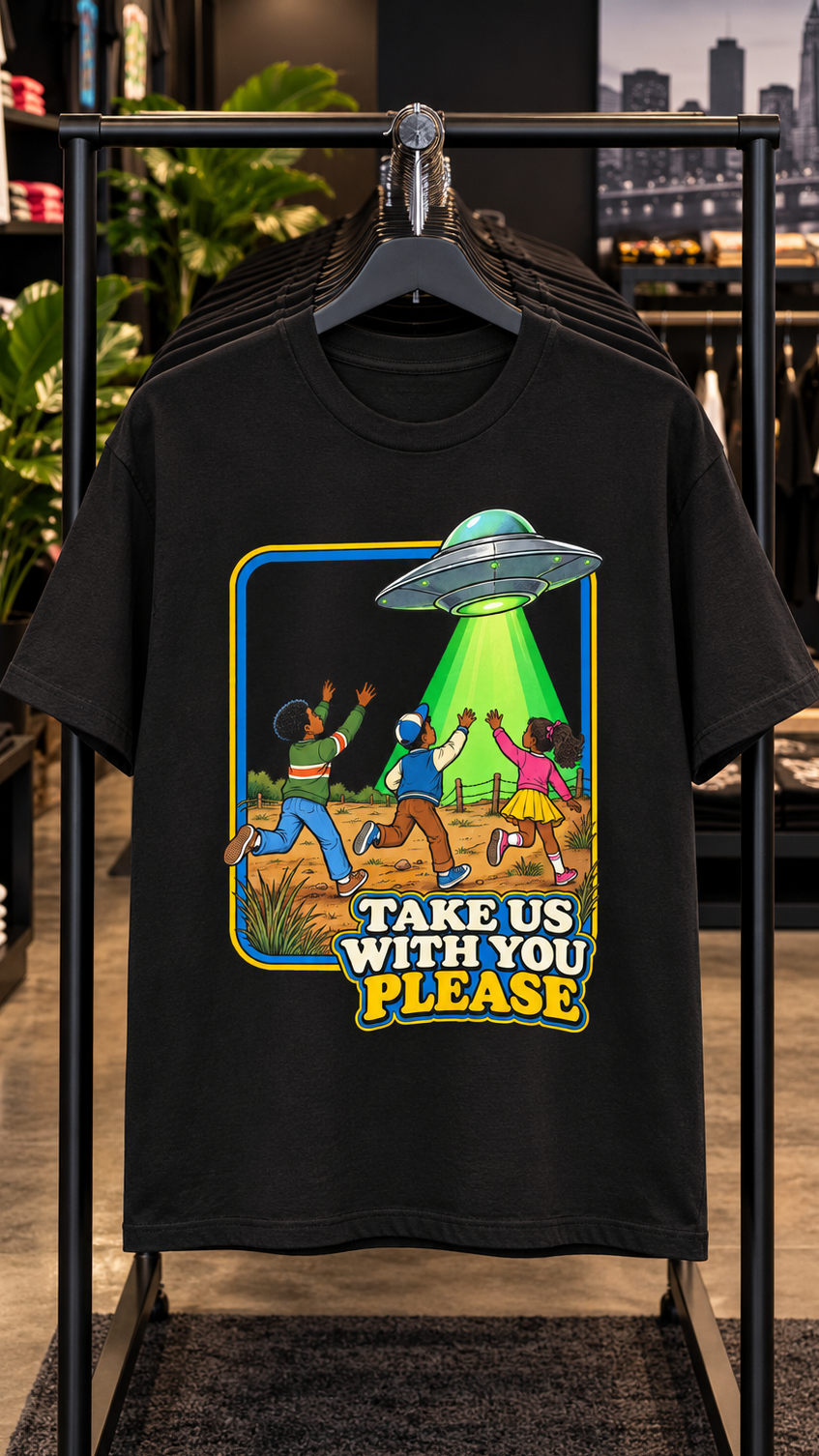 Take Us With You Please adult tee
