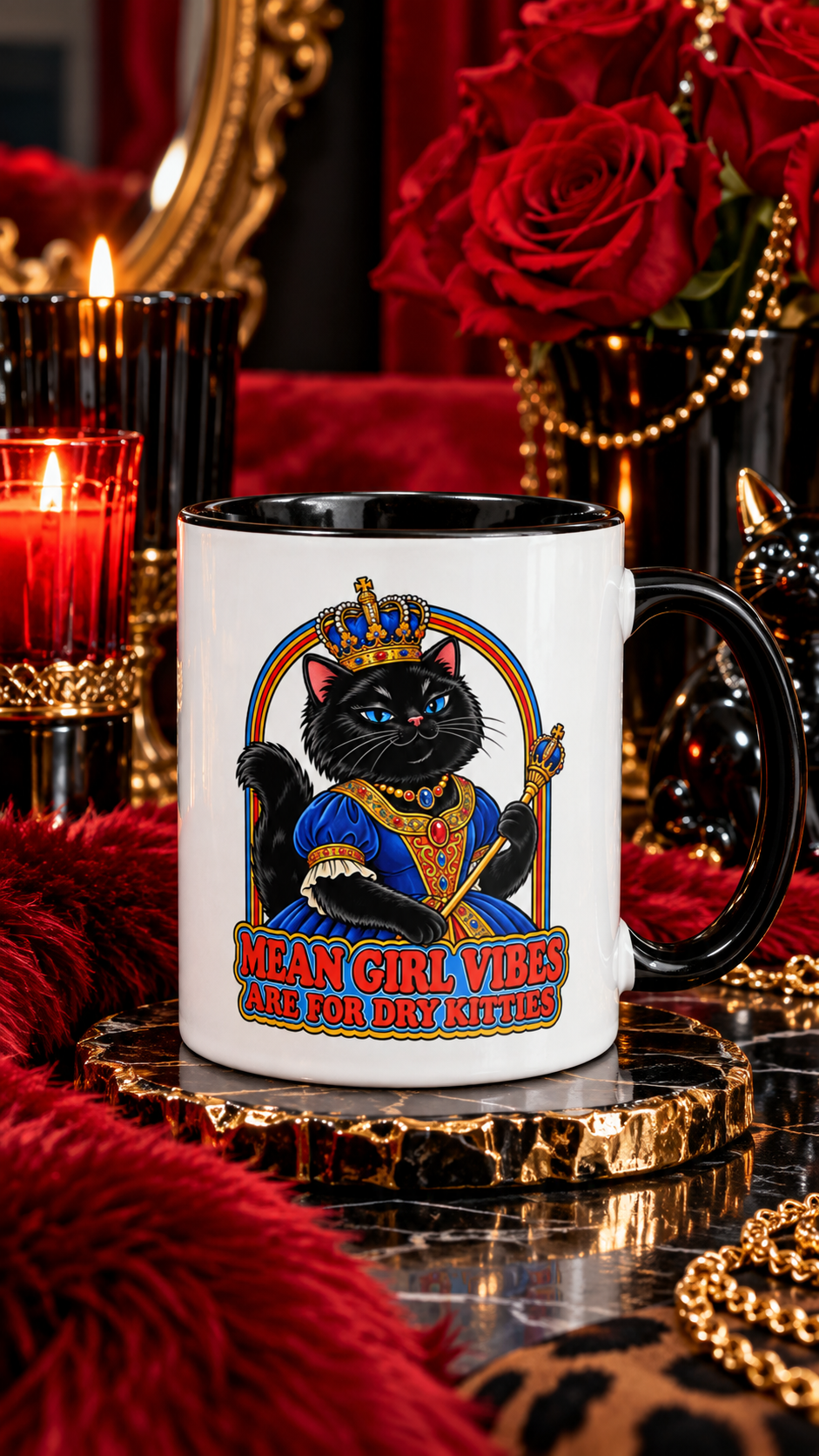 Mean Girl Vibes Are For Dry Kitties glossy mug
