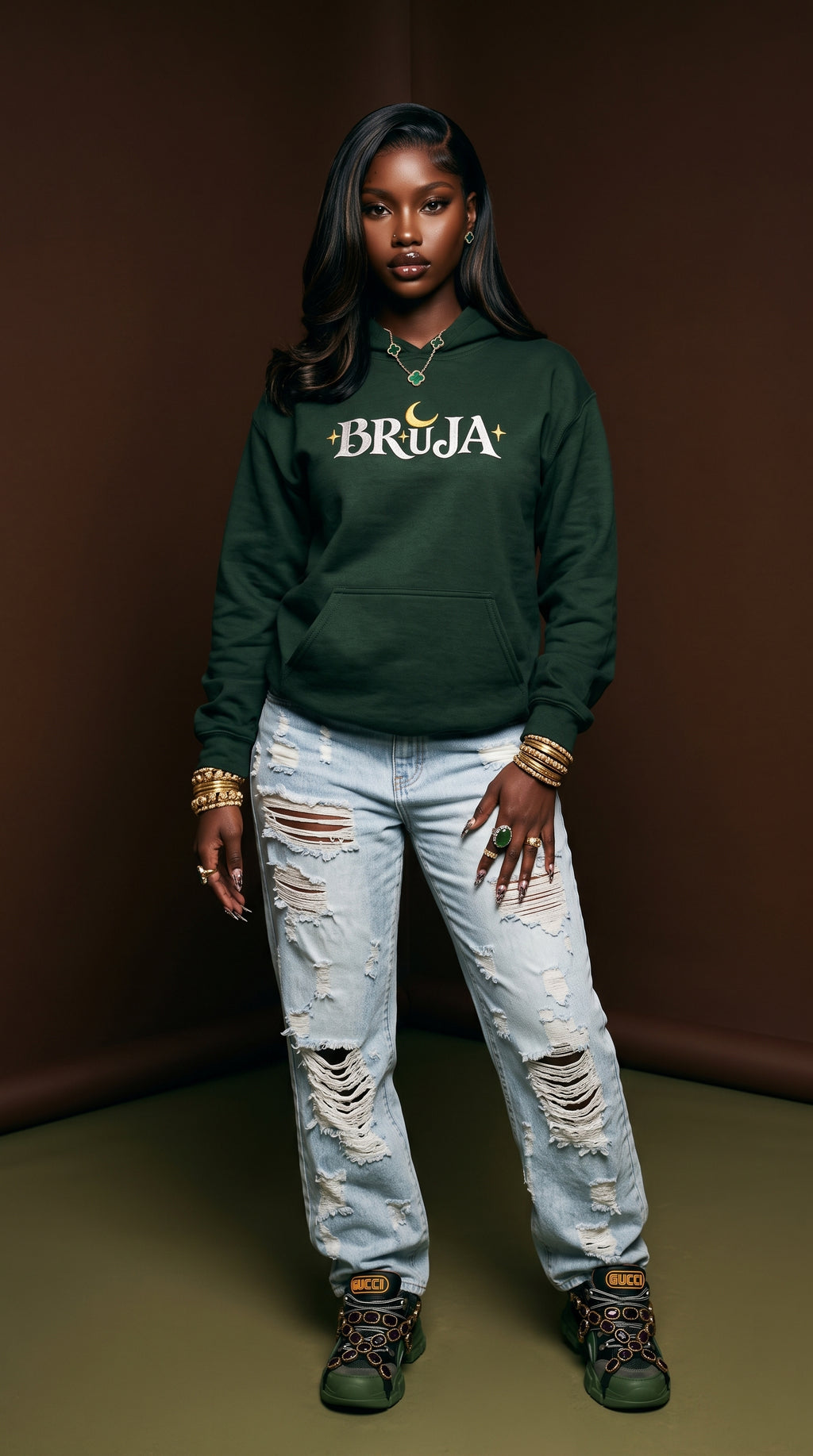 Bruja embroidered adult hoodie