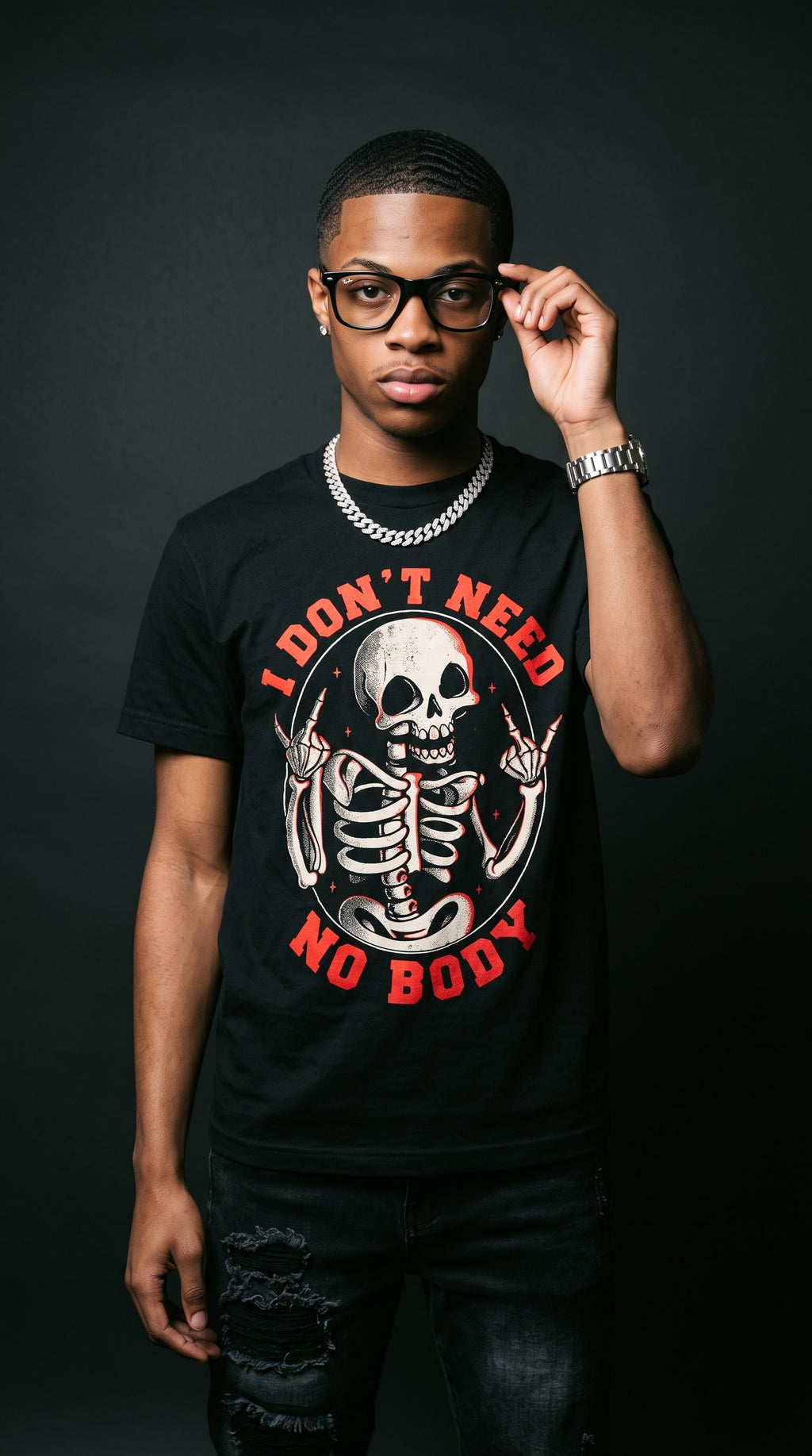 I Don't Need No Body adult tee