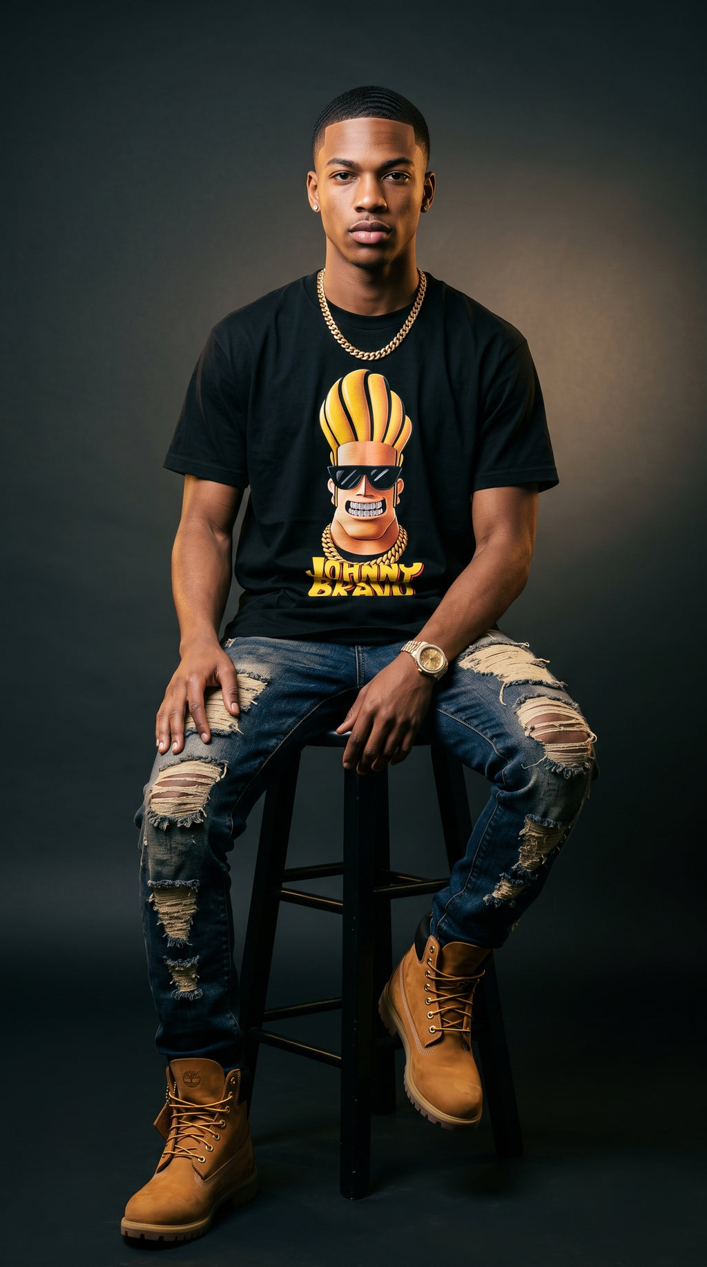 Johnny Bravo adult tee
