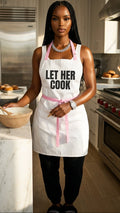 Let Her Cook pink strap apron