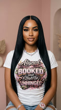 Aligned, Booked And Slightly Unhinged adult tee