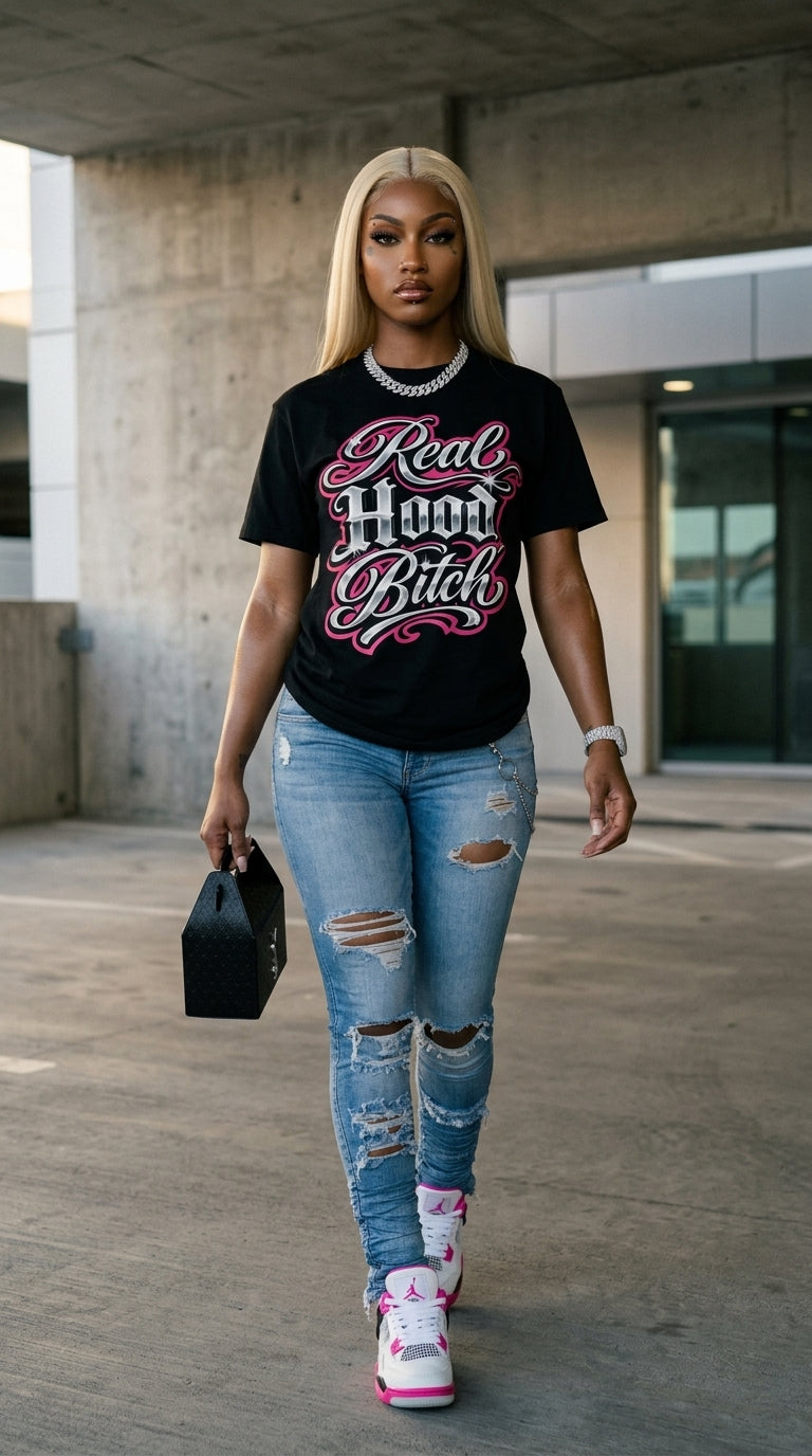 Real Hood B*tch adult tee