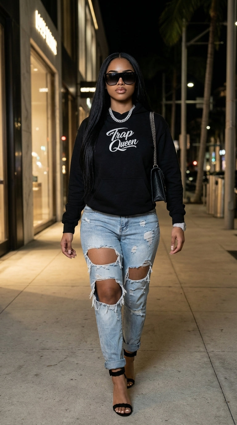 Trap Queen embroidered adult hoodie