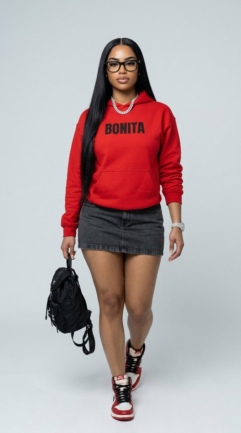 Bonita embroidered adult hoodie