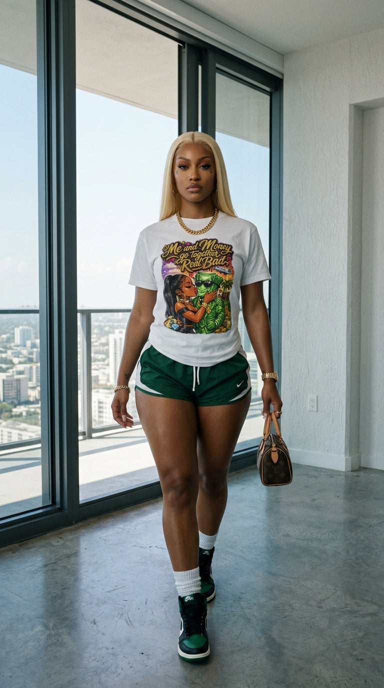 Me And Money Go Together Real Bad adult tee