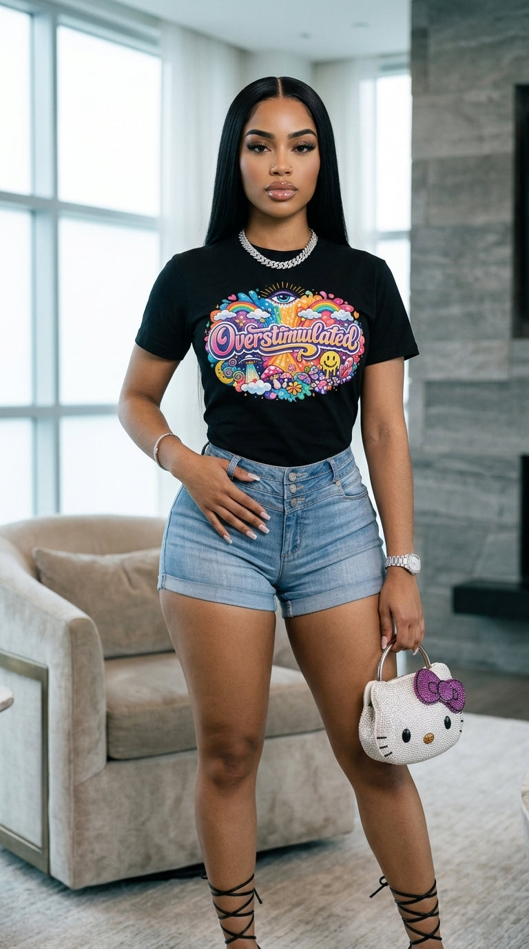 Overstimulated adult tee