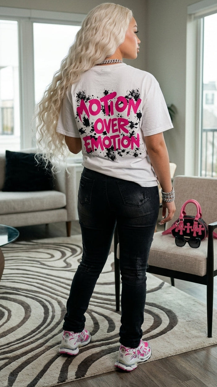 Motion Over Emotion adult tee