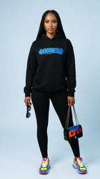Goddess embroidered adult hoodie