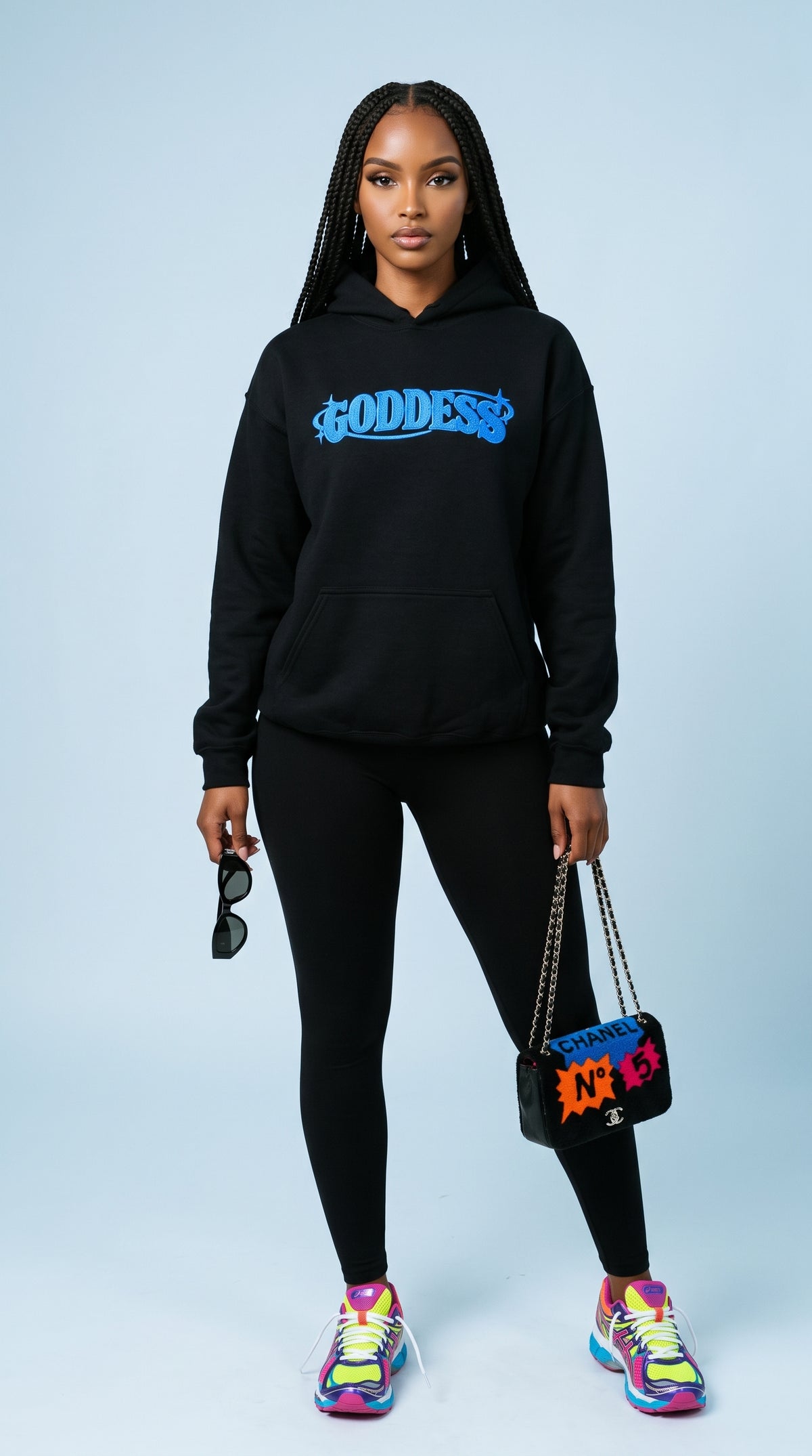 Goddess embroidered adult hoodie