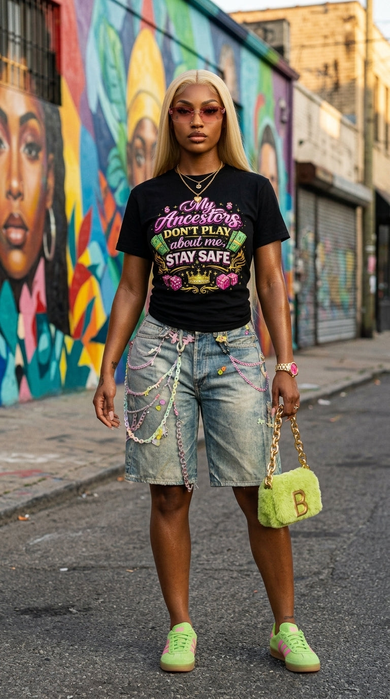 My Ancestors Don't Play About Me, Stay Safe adult tee