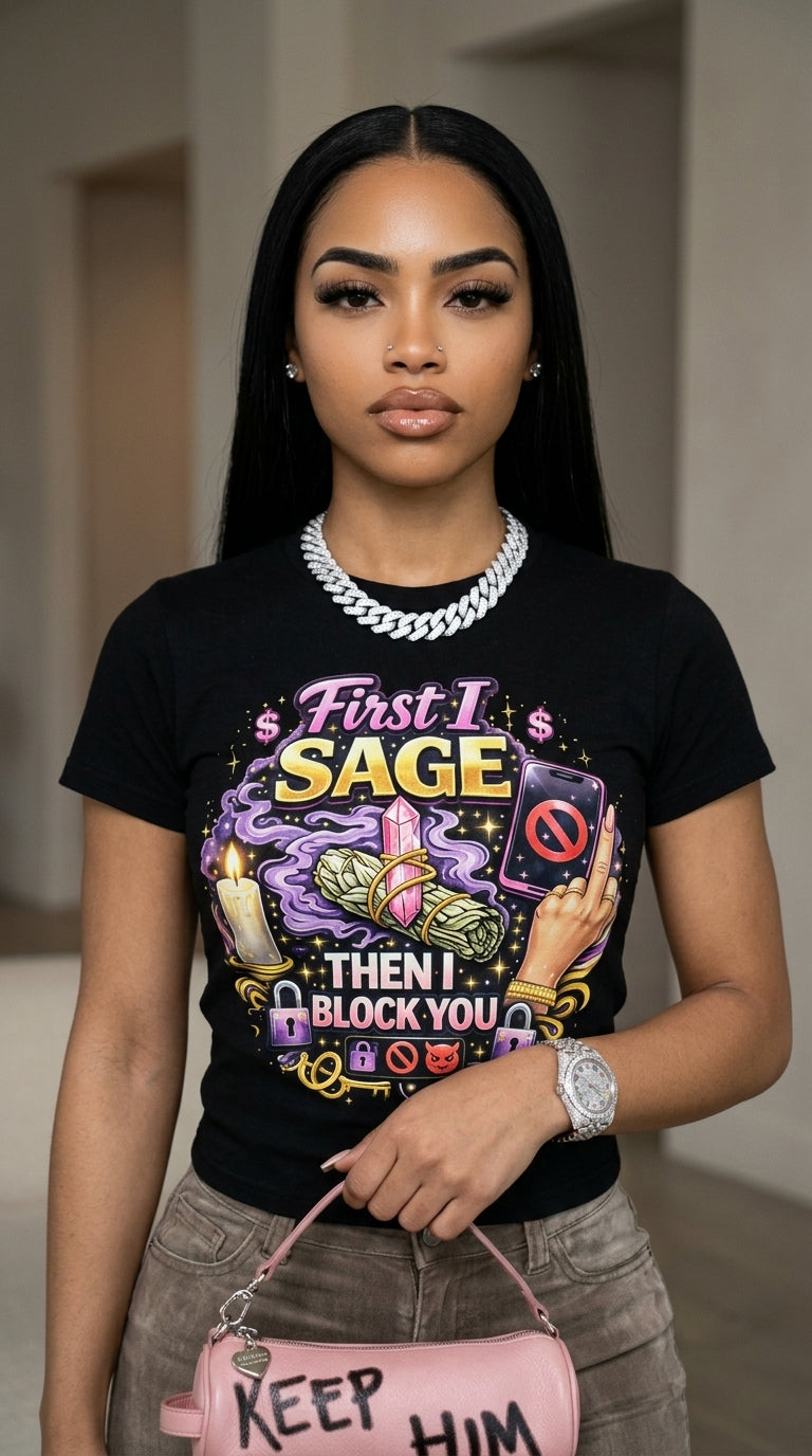 First I Sage Then I Block You adult tee