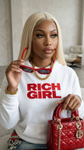 Rich Girl embroidered adult hoodie