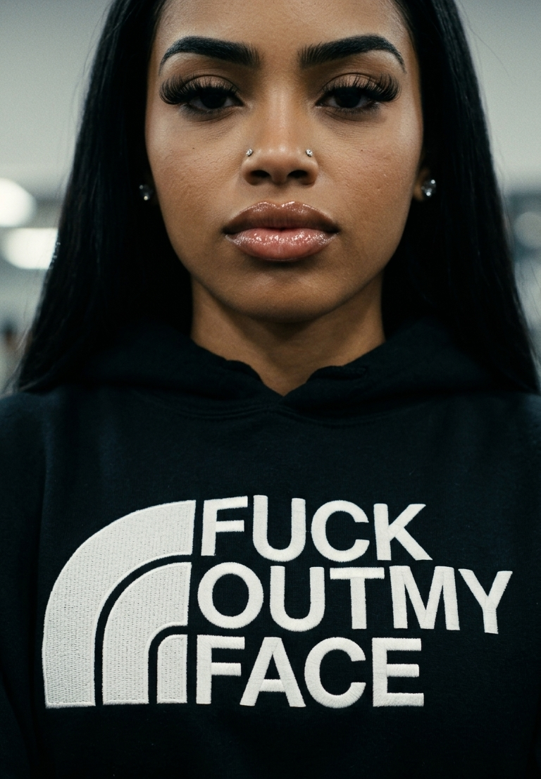 F*ck Out My Face embroidered adult hoodie