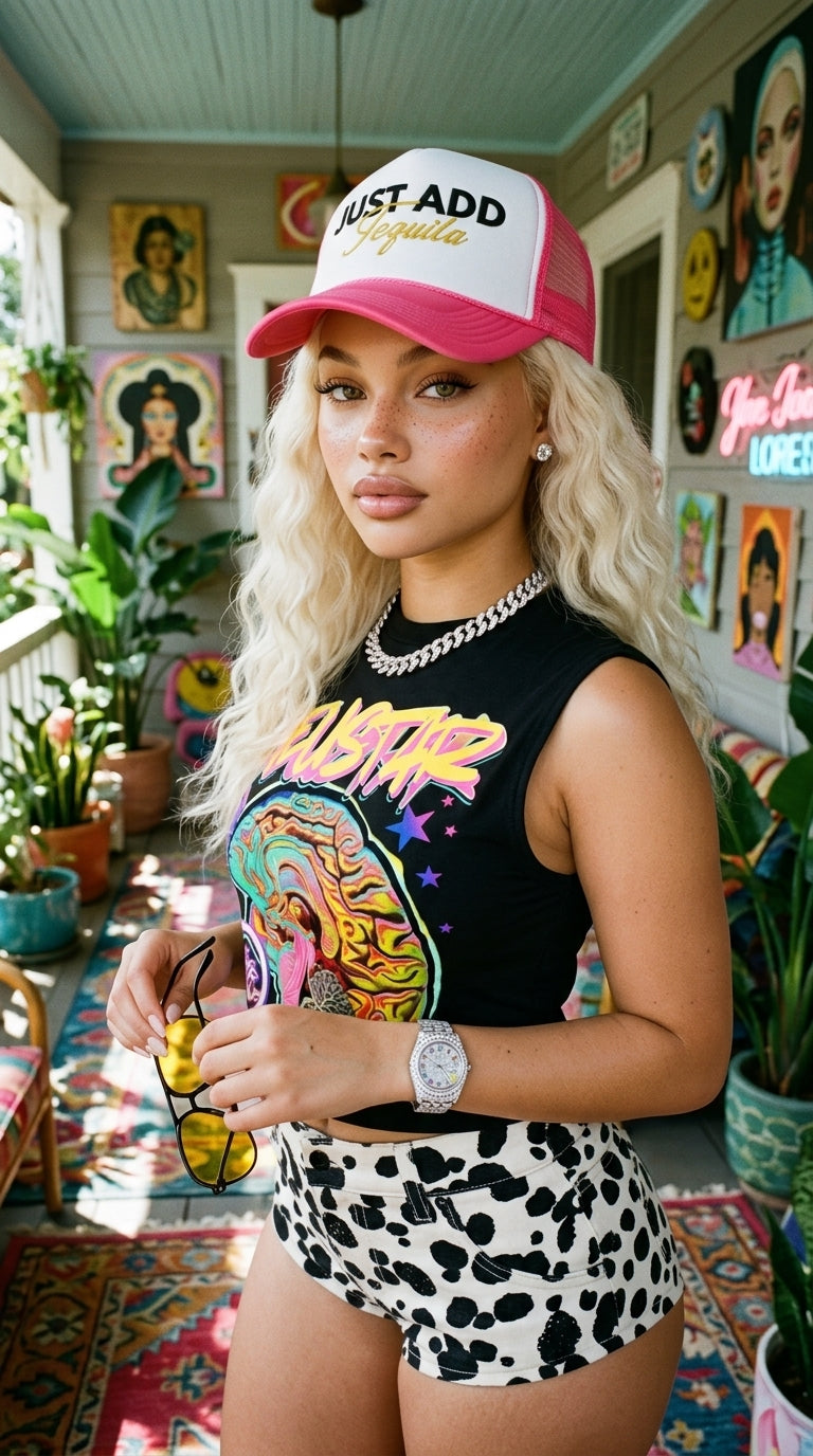Just Add Tequila embroidered foam trucker hat