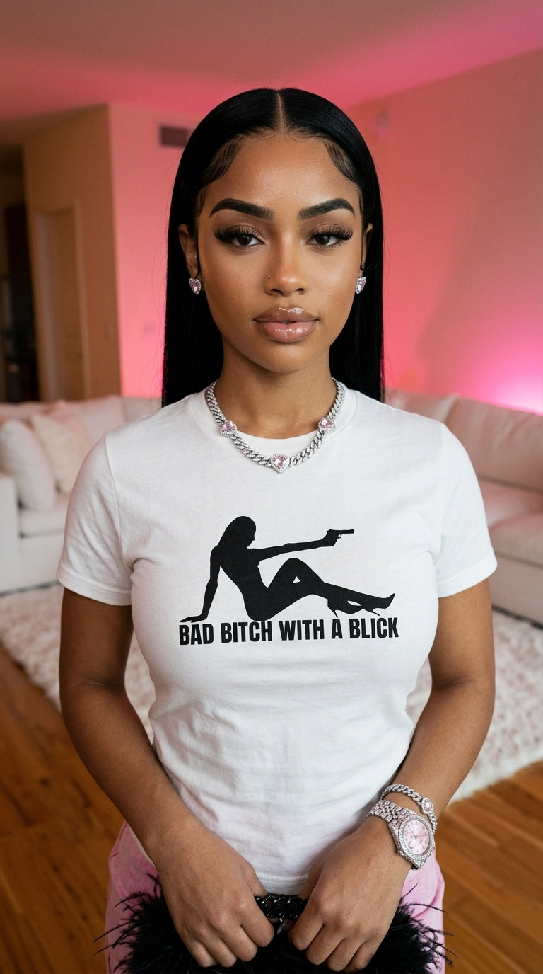 Bad B*tch With A Blick adult tee