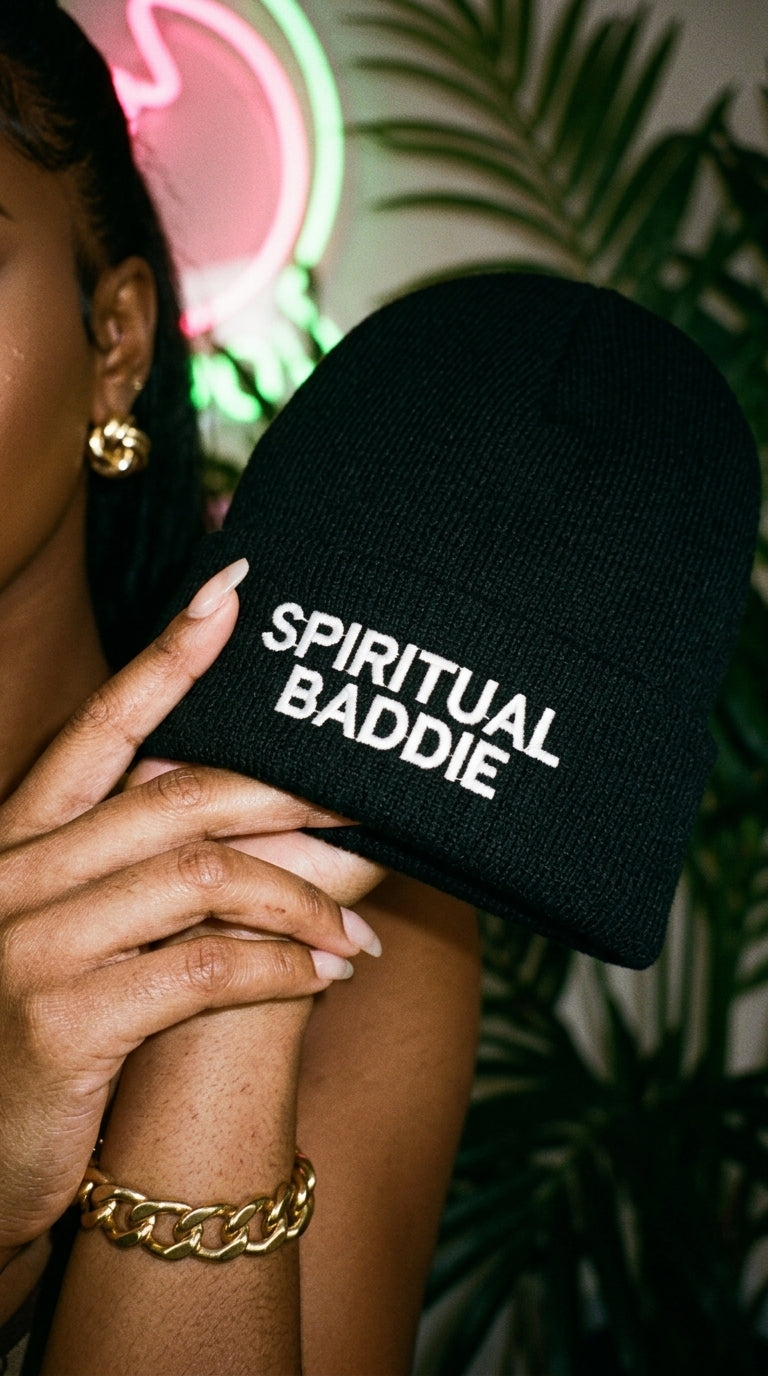 Spiritual Baddie embroidered cuffed beanie