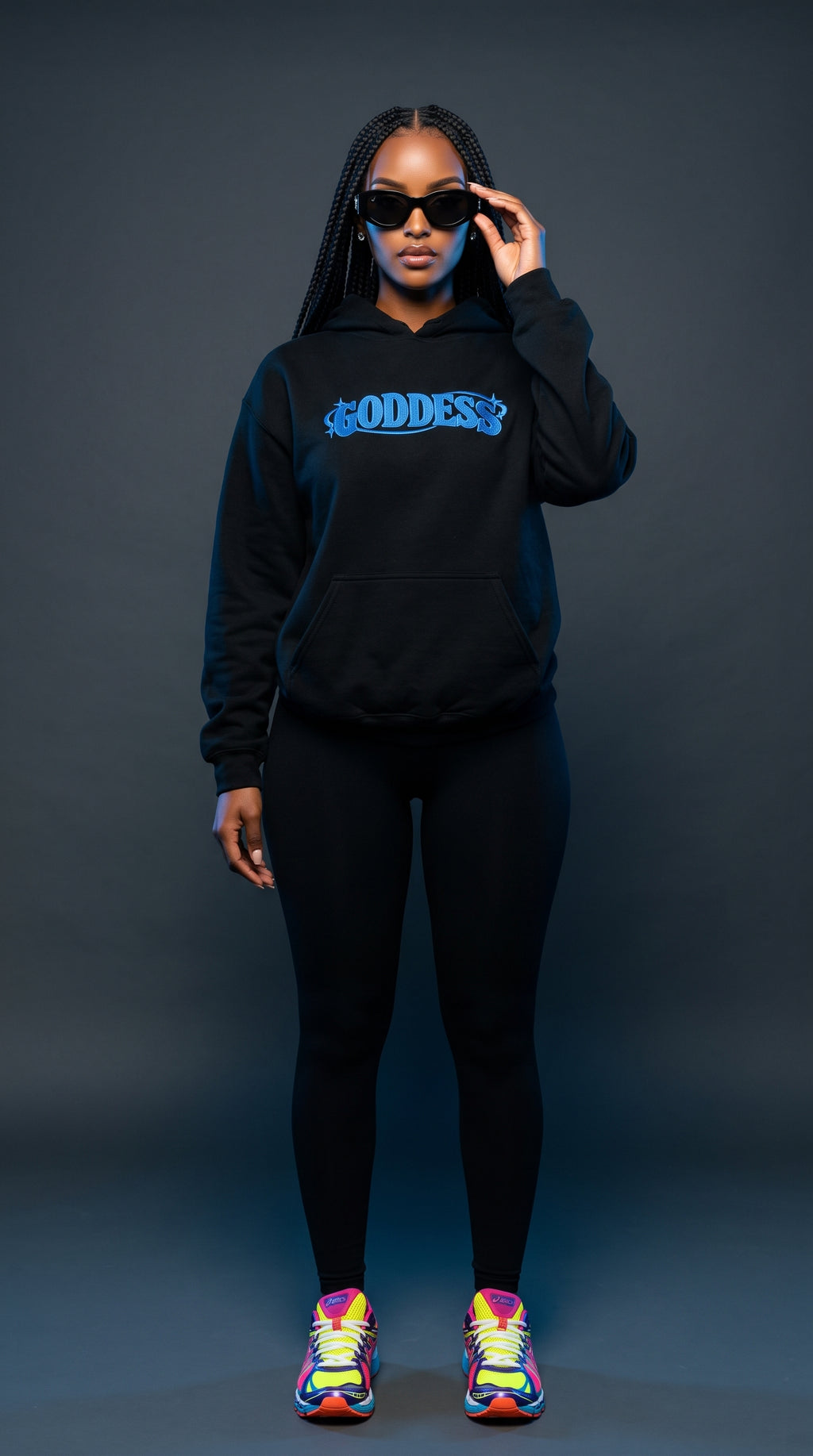 Goddess embroidered adult hoodie