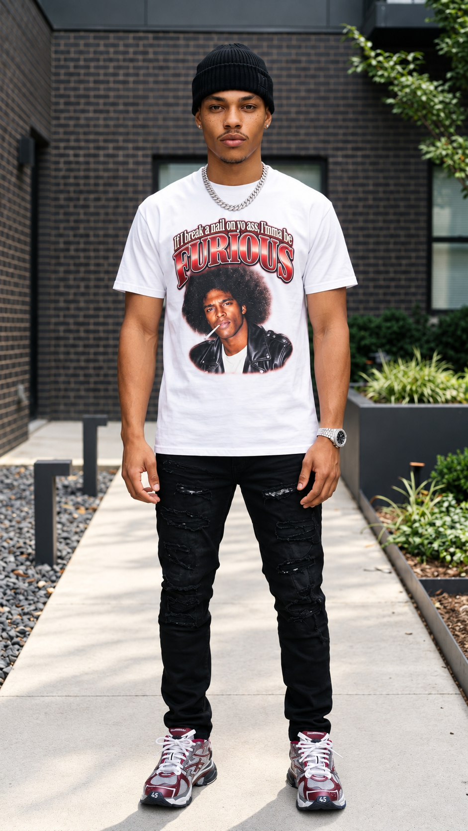 Akeem Ali "If I Break A Nail On Yo A**, Imma Be Furious" adult tee