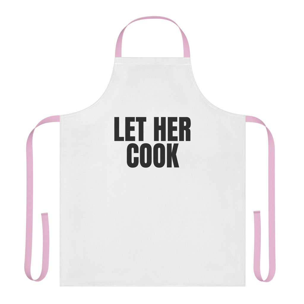 Let Her Cook pink strap apron