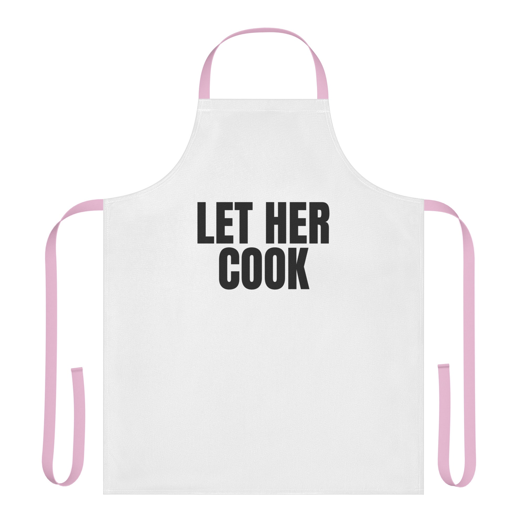 Let Her Cook pink strap apron