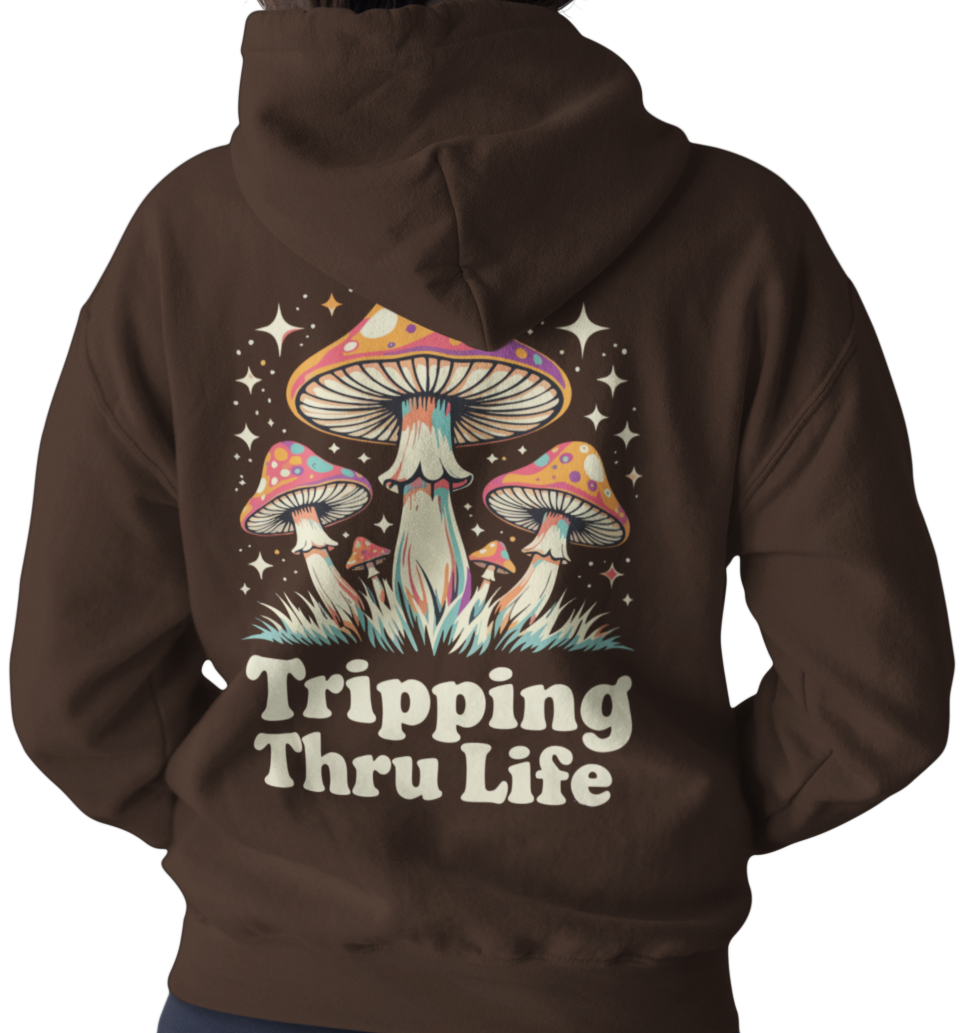 Tripping Thru Life embroidered adult hoodie