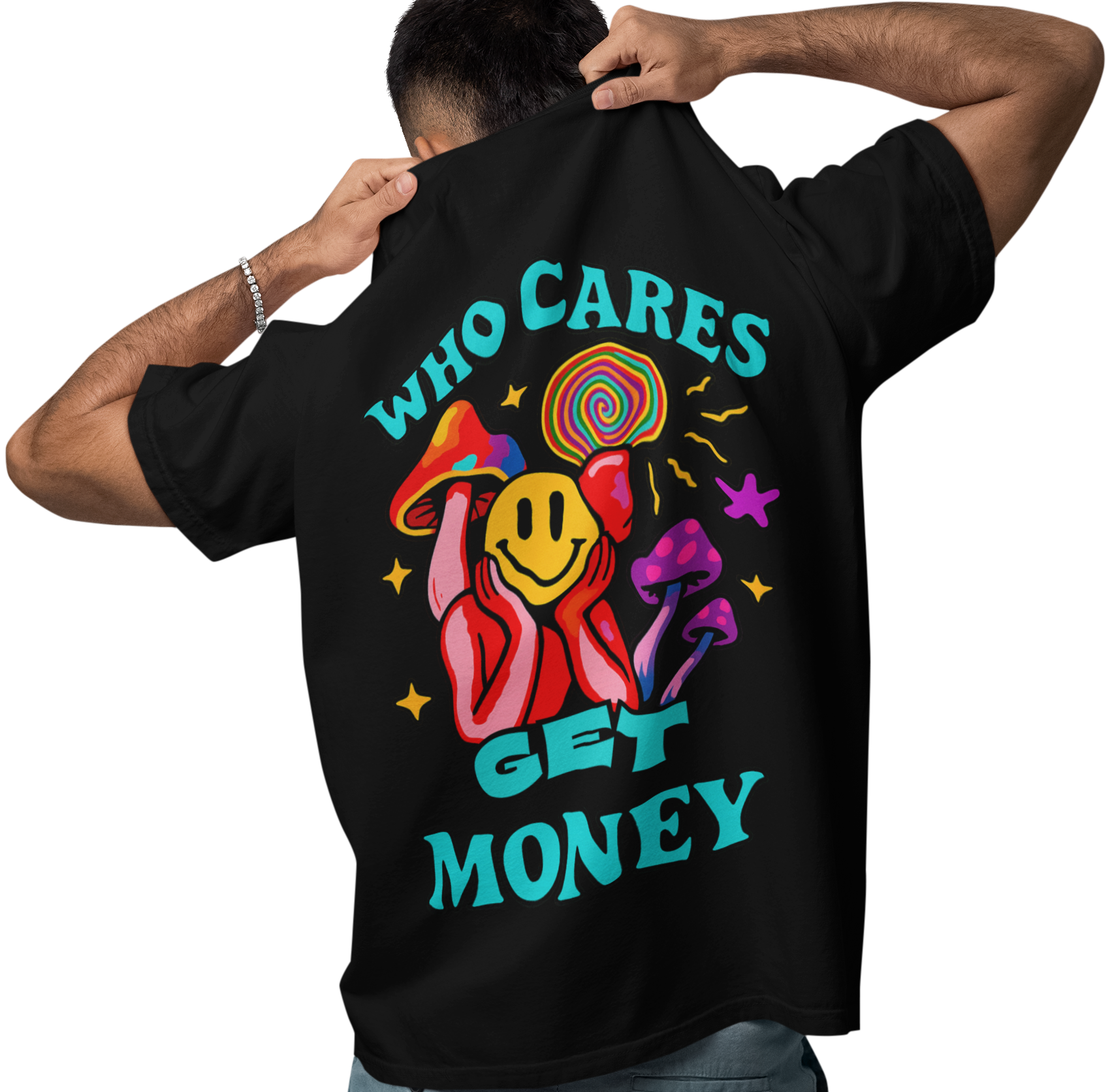 Out Of My Mind, Who Cares Get Money adult t-shirt