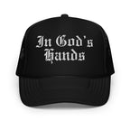In God's Hands embroidered foam trucker hat