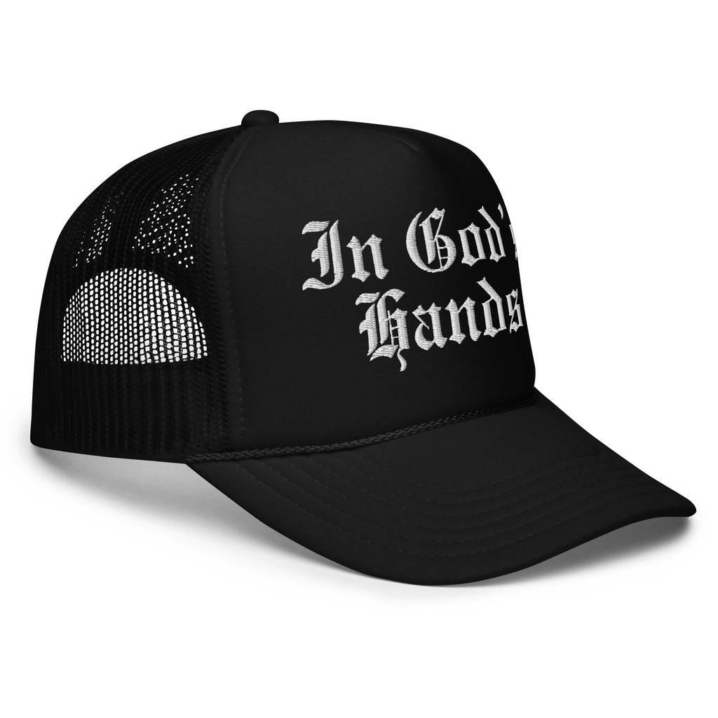 In God's Hands embroidered foam trucker hat