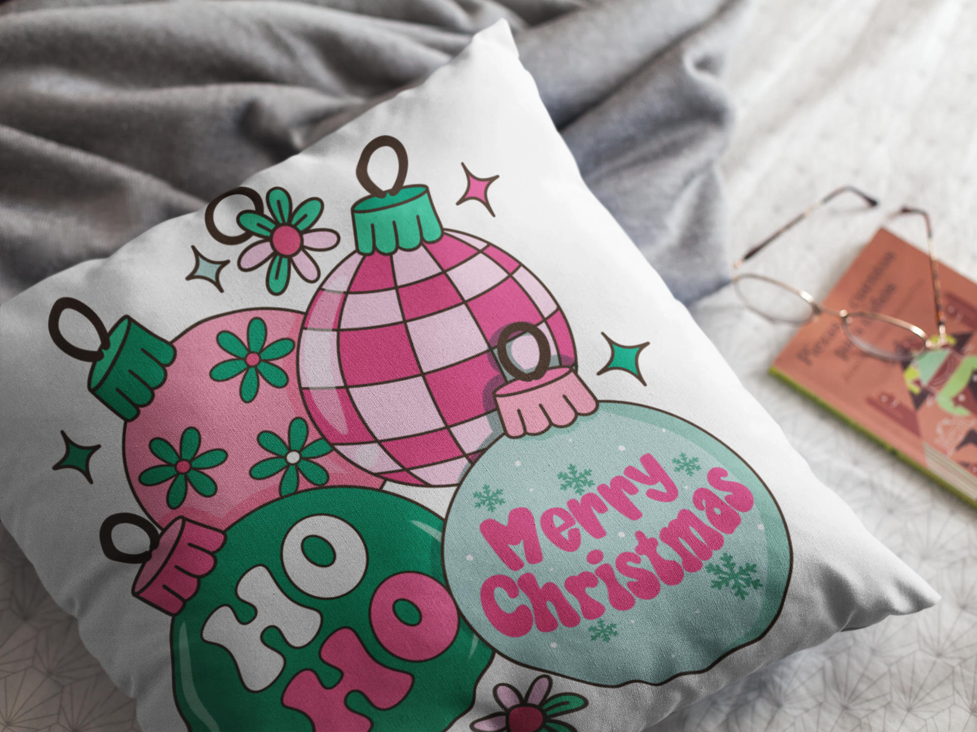 Ho Ho, Merry Christmas throw pillow